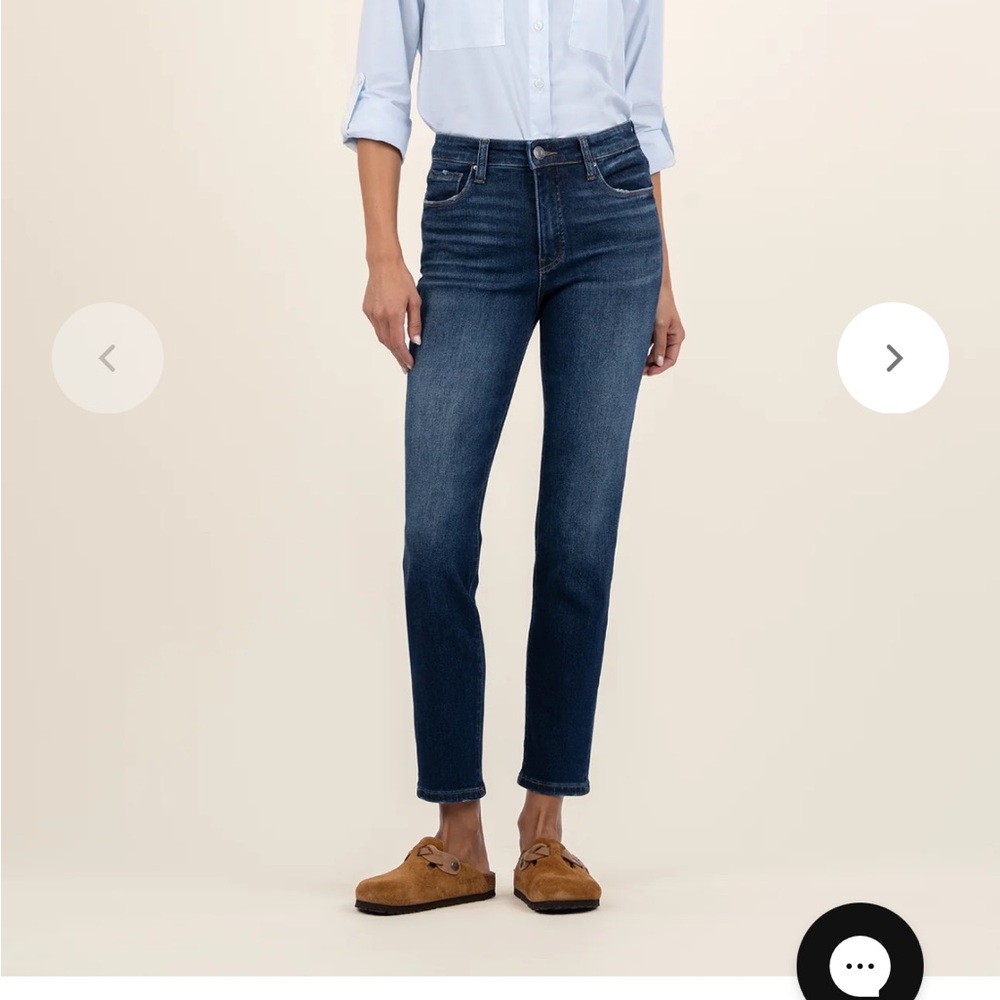 Kut brand, “Reese” high rise Fab Ab Ankle Straight Leg jeans, size 10
